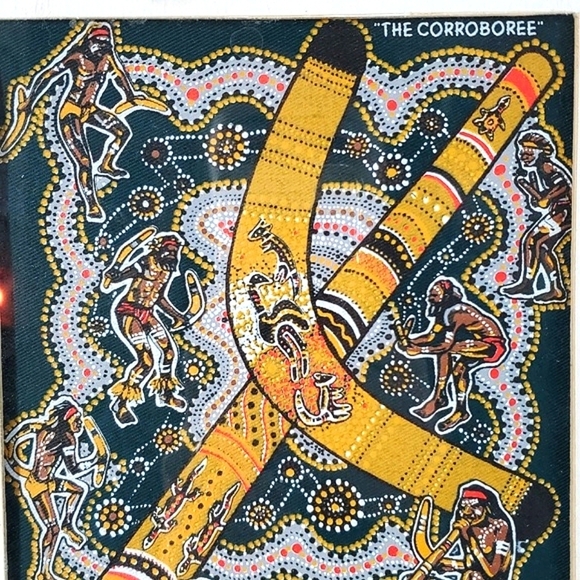 90s Australian Authentic Aboriginal Canvas Art Corroboree Danny Eastwood Framed - Picture 7 of 17